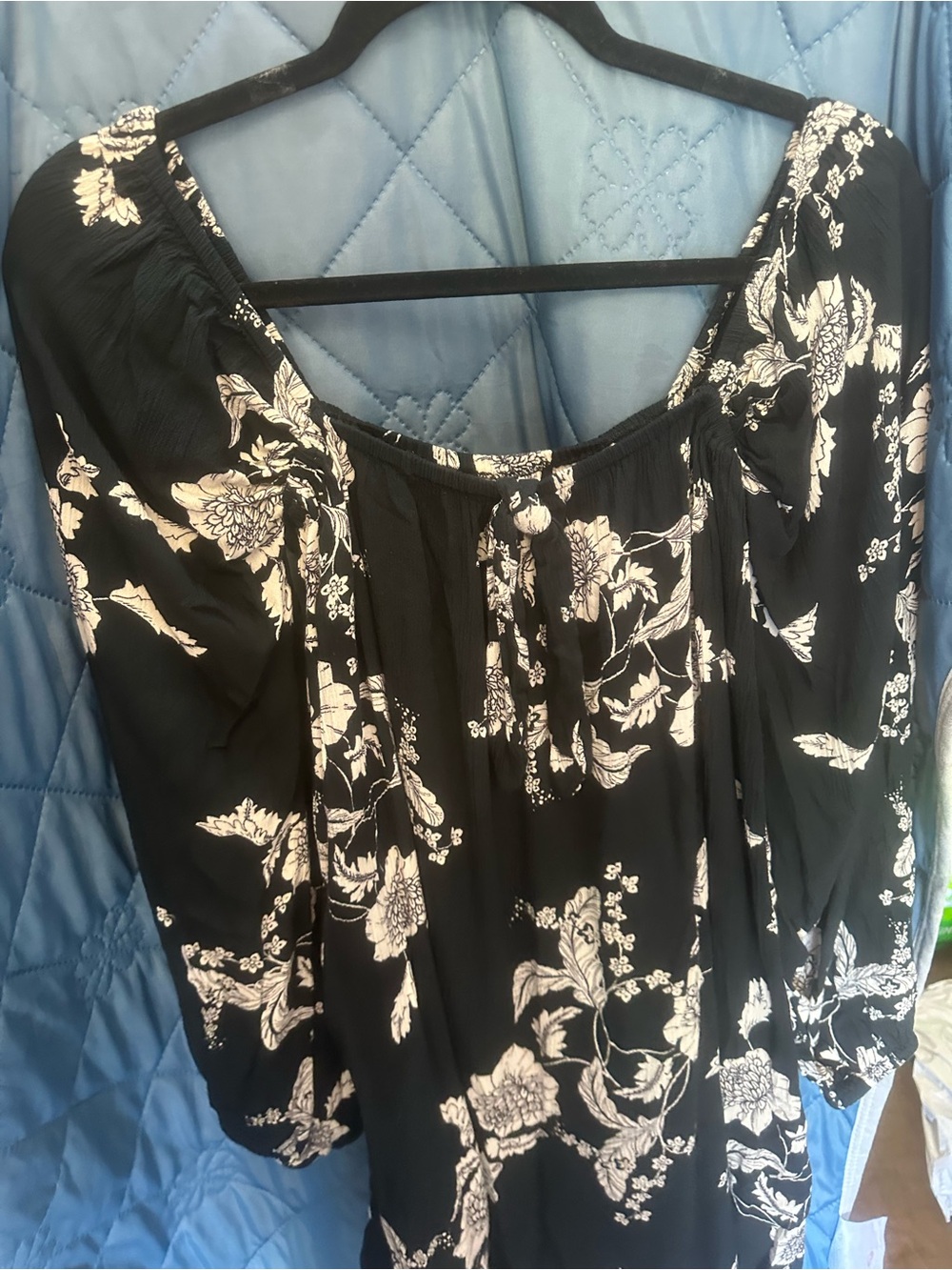 Billabong Blue Floral Square-Neck Tunic